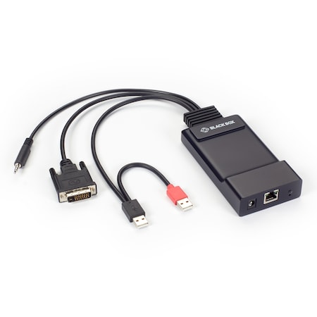 Black Box BLACK BOX USB Usb-a, Female, 3.5 Mm Audio;dvi;rj-45, 12 Inch, Black Cable EMD200DV-T